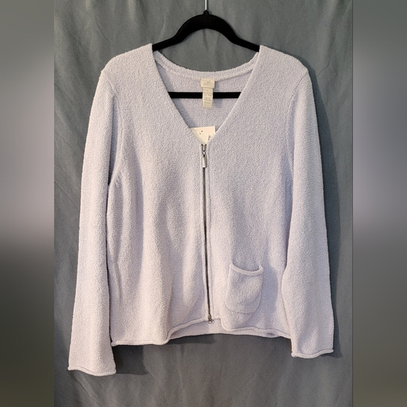 NWT J.Jill Womens Cardigan with 2 Way Zipper Size L - Picture 1 of 8